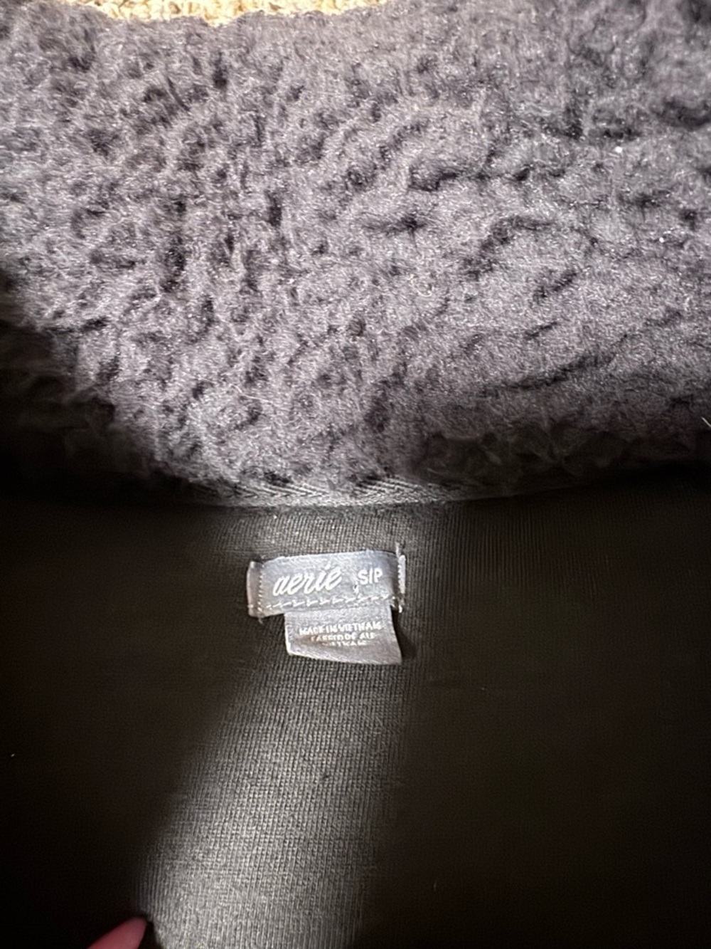 aerie grey/black Teddy Sherpa Snap-Placket Jacket - Picture 2 of 2